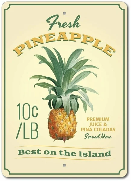 New Vintage Retro Metal Tin Sign Fresh Pineapple Garage Street & Home Bar Club Hotel Wall Decor Plaque Signs 12X8Inch
New Vintage Retro Metal Tin Sign Fresh Pineapple Garage Street & Home Bar Club Hotel Wall Decor Plaque Signs 12X8Inch