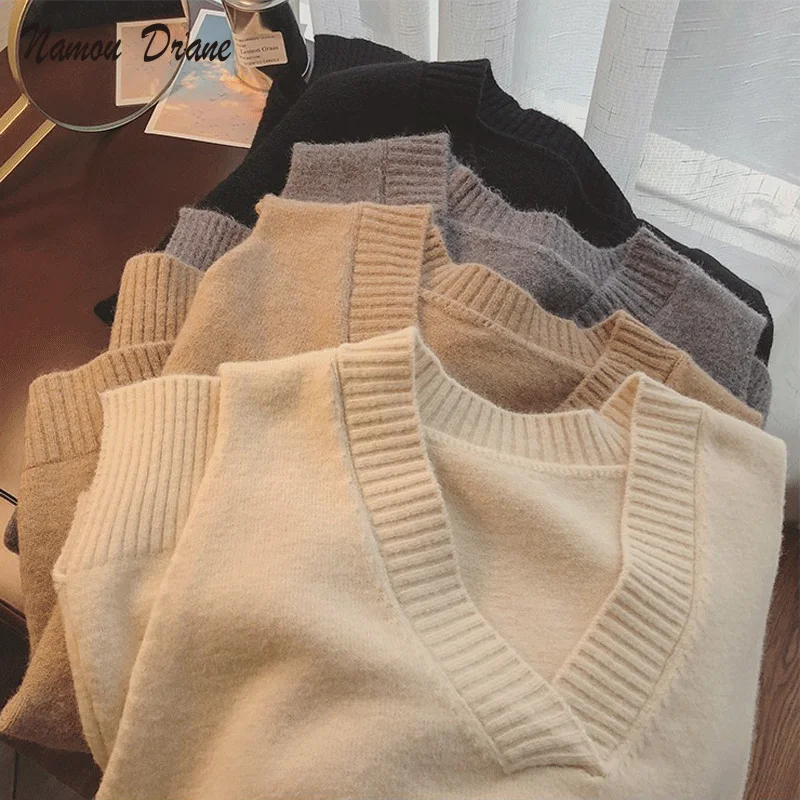 Женский жилет с V-образным вырезом, Корейская версия, вязаный жилет без рукавов, простой студенческий стиль, свободная верхняя одежда, жилет ...
Женский жилет с V-образным вырезом, Корейская версия, вязаный жилет без рукавов, простой студенческий стиль, свободная верхняя одежда, жилет ...