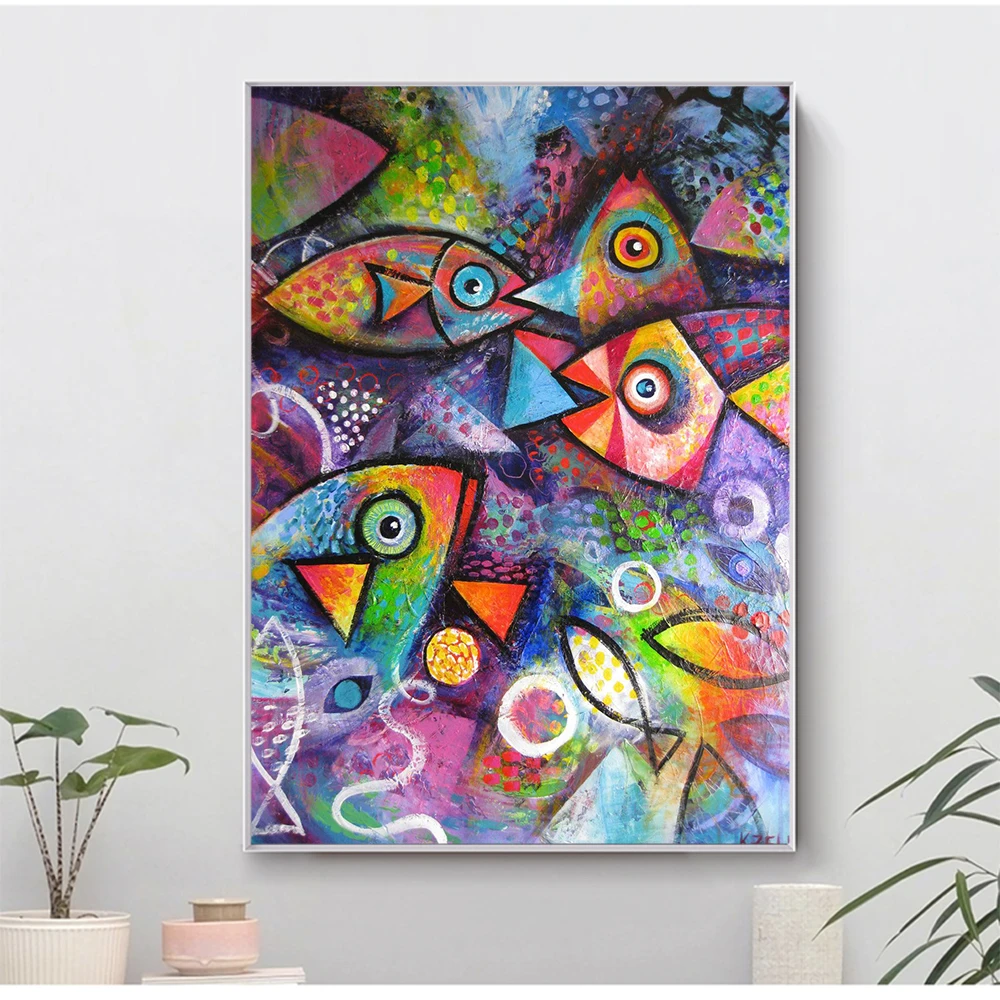 Animal Prints Painting Canvas Abstract Colorful Fish Wall Art Decor Prints Harvest Cartoon for Children Bedroom Home Decoration
Animal Prints Painting Canvas Abstract Colorful Fish Wall Art Decor Prints Harvest Cartoon for Children Bedroom Home Decoration