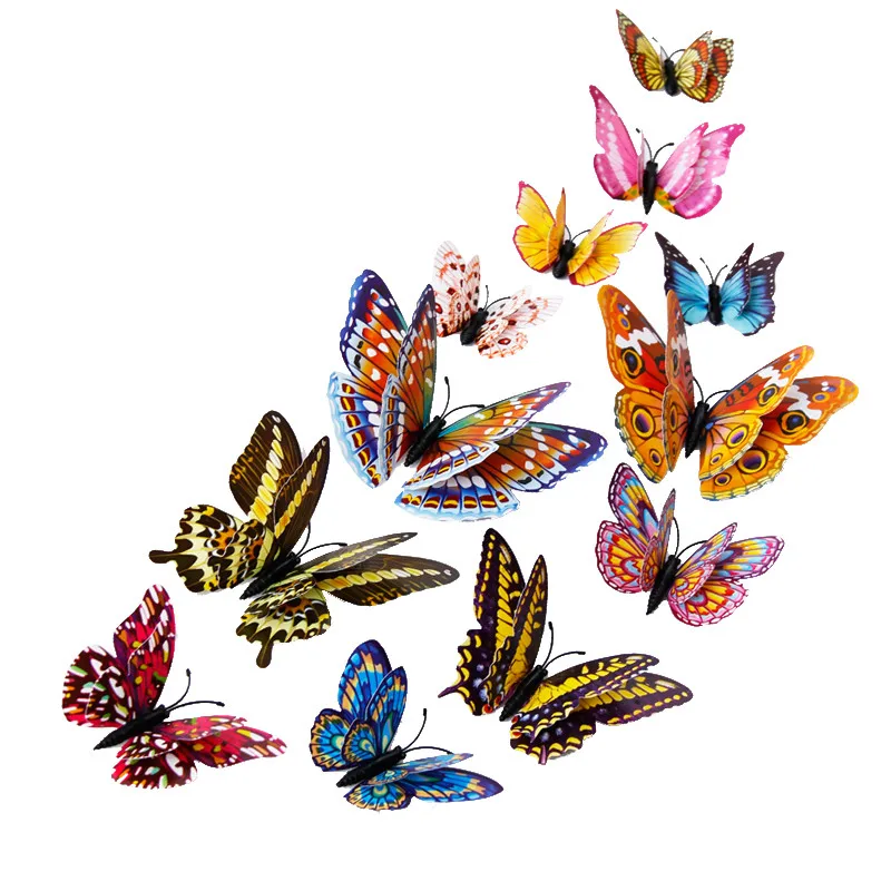 1 Set of 12pcs 3D Butterfly Design Decal Art Wall Stickers Room Magnetic Home Decor L*5 | Дом и сад