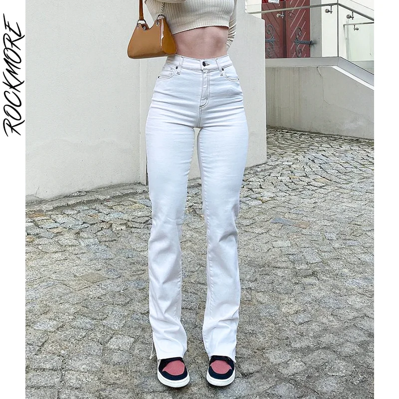 Rockmore Flared Jeans High Waist Pure White Pants For Women Slim Split Jean Pants Mom Skinny Denim Trousers Streetwear Clothes
Rockmore Flared Jeans High Waist Pure White Pants For Women Slim Split Jean Pants Mom Skinny Denim Trousers Streetwear Clothes