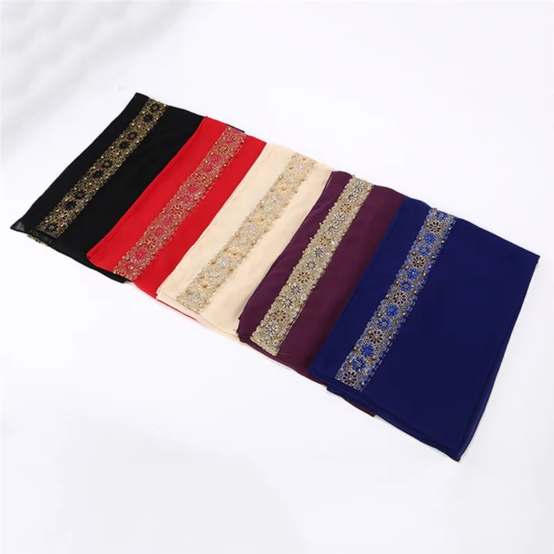 Women Plain Lace Chiffon Scarf Hijab Wrap Solid Color Shawls Headband Ethnic Scarves 9 Colors 180*80cm
Women Plain Lace Chiffon Scarf Hijab Wrap Solid Color Shawls Headband Ethnic Scarves 9 Colors 180*80cm