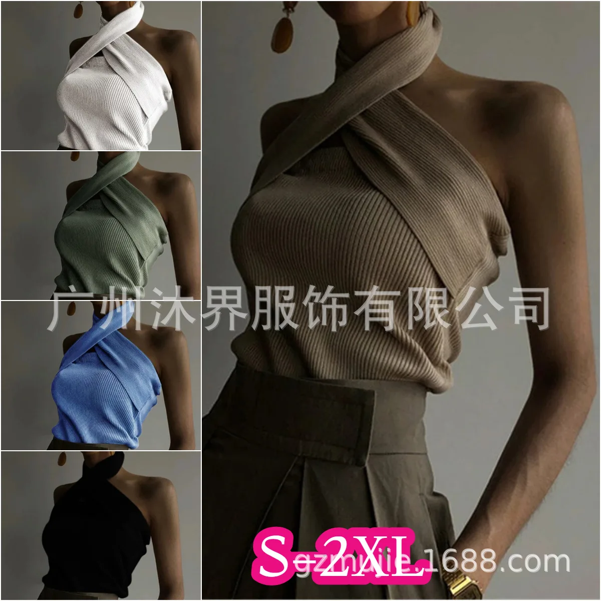 2019 New Style Sexy Backless Sleeveless Slim Fit Versatile Top Solid Color round Neck Knit Vest T-shirt Women's
2019 New Style Sexy Backless Sleeveless Slim Fit Versatile Top Solid Color round Neck Knit Vest T-shirt Women's