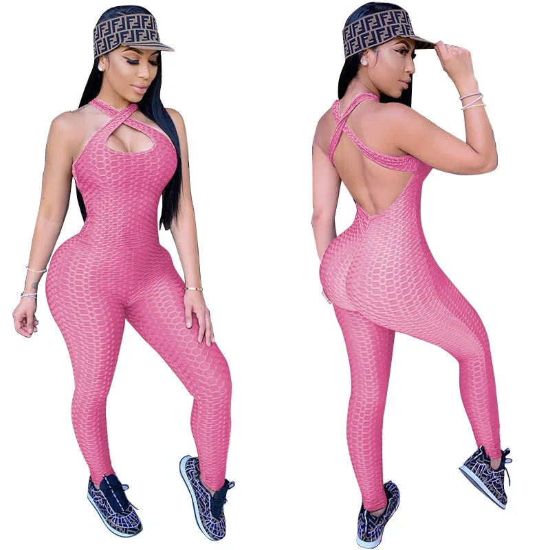 Women Jumpsuits plus Size Backless Sporty Exercise Workout Pants Jacquard Tight Jumpsuit
Women Jumpsuits plus Size Backless Sporty Exercise Workout Pants Jacquard Tight Jumpsuit