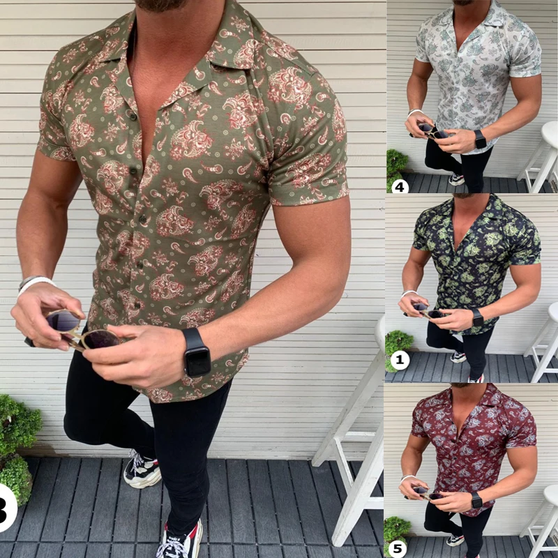 Fashion Shirts For Men short Sleeve Floral Print Shirt summer Shirts Men Dress Camisa Button Lapels Collar Male Turn Down Collar
Fashion Shirts For Men short Sleeve Floral Print Shirt summer Shirts Men Dress Camisa Button Lapels Collar Male Turn Down Collar