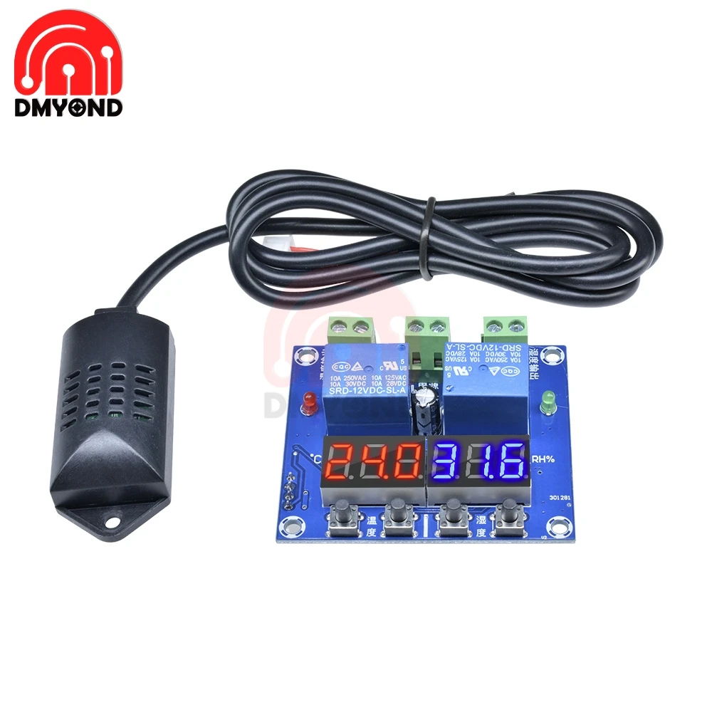 DC 12V LED Digital Thermostat Temperature Humidity Control Thermometer Hygrometer Controller Relay Module AM2301 Probe
DC 12V LED Digital Thermostat Temperature Humidity Control Thermometer Hygrometer Controller Relay Module AM2301 Probe
