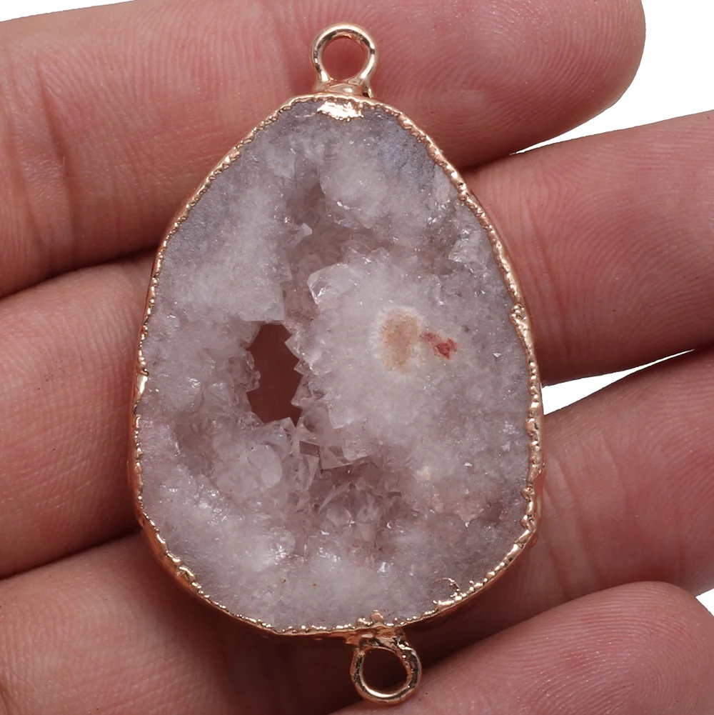 Natural Stone Pendants Pink Crystal Connector for Jewelry Making Necklace Bracelet Accessories Agatess druzy making
Natural Stone Pendants Pink Crystal Connector for Jewelry Making Necklace Bracelet Accessories Agatess druzy making