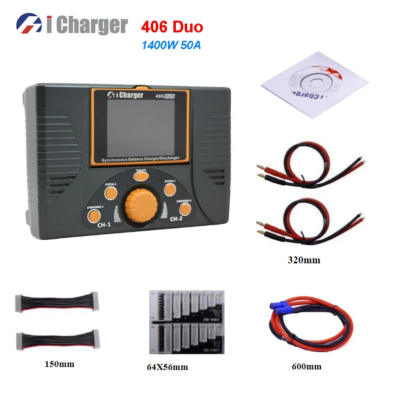 iCharger 406 DUO 1400W 50A Smart Balance Charger Discharger For LiPo Lilo LiFe Battery RC Drone RC Plane
iCharger 406 DUO 1400W 50A Smart Balance Charger Discharger For LiPo Lilo LiFe Battery RC Drone RC Plane