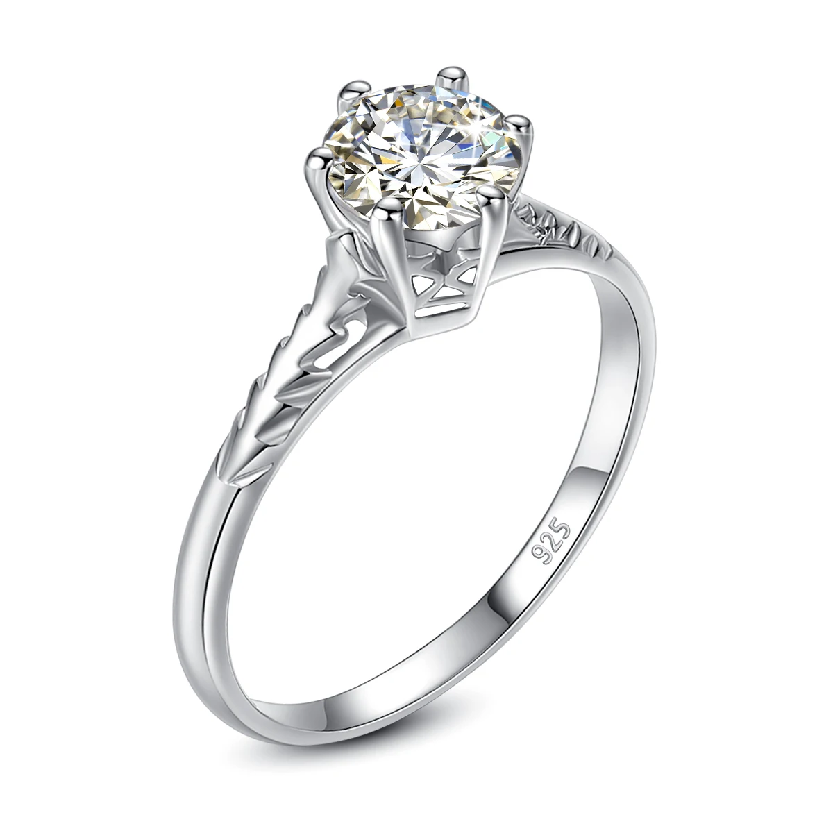 Classic Six Claws 1 Carat Moissanite Solitaire Ring Woman Silver 925 Certificated Wedding Eternity Jewelry Diamond Tester Pass
Classic Six Claws 1 Carat Moissanite Solitaire Ring Woman Silver 925 Certificated Wedding Eternity Jewelry Diamond Tester Pass