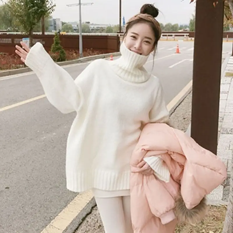 Turtleneck Sweater Women's Autumn And Winter New Korean Style Solid Color Sweater Loose Lazy Pullover For Women
Turtleneck Sweater Women's Autumn And Winter New Korean Style Solid Color Sweater Loose Lazy Pullover For Women