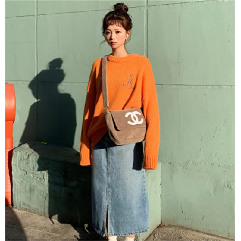 Sweet Cartoon Embroidery Sweater for Women Japanese-style O-neck Loose Warm Pullover Jumpers Female Oversized Knitwear 5W1020 
Sweet Cartoon Embroidery Sweater for Women Japanese-style O-neck Loose Warm Pullover Jumpers Female Oversized Knitwear 5W1020