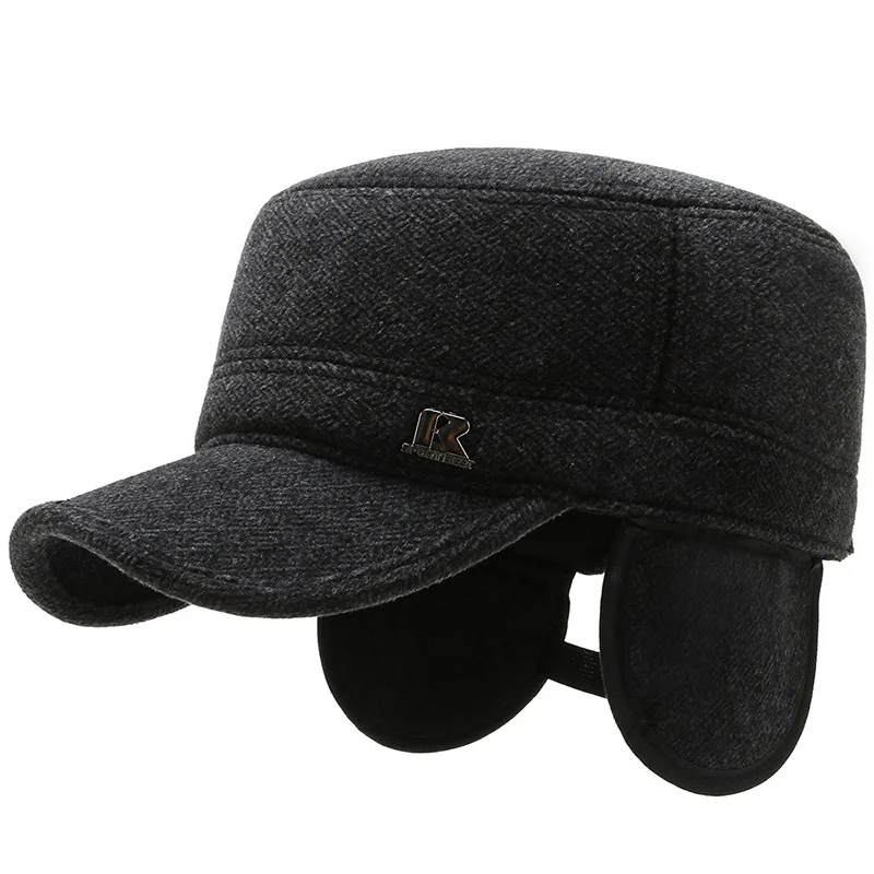 Men's Winter Warm Plush Thickened Ear Protection Windproof Flat Top Hats Constructured Soft Cotton Cap With Fold Earmuffs Warmer
Men's Winter Warm Plush Thickened Ear Protection Windproof Flat Top Hats Constructured Soft Cotton Cap With Fold Earmuffs Warmer