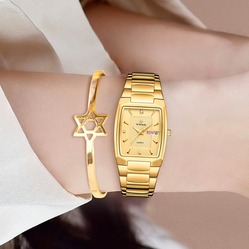 WWOOR 2021 Luxury Brand Gold Bracelet Watches Women Ladies Crystal Elegant Dress Waterproof Quartz Wristwatches Relogio Feminino 
WWOOR 2021 Luxury Brand Gold Bracelet Watches Women Ladies Crystal Elegant Dress Waterproof Quartz Wristwatches Relogio Feminino