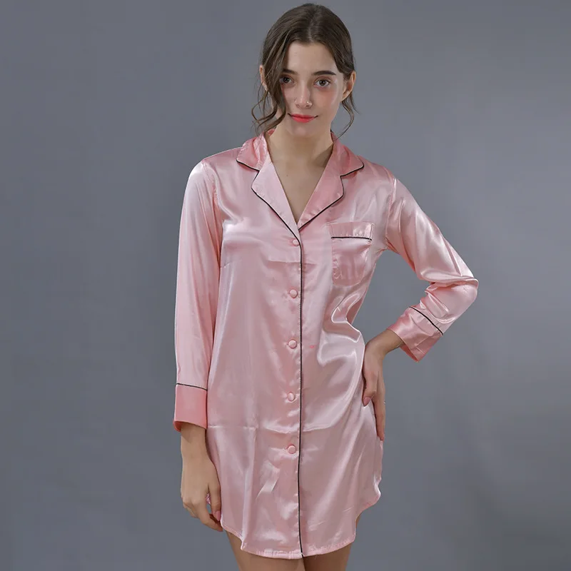 Fashion Women's Silk Home Wear Trend Spring And Summer Women's Sleepwear New Ice Silk Leisure Long Sleeve Pajamas
Fashion Women's Silk Home Wear Trend Spring And Summer Women's Sleepwear New Ice Silk Leisure Long Sleeve Pajamas