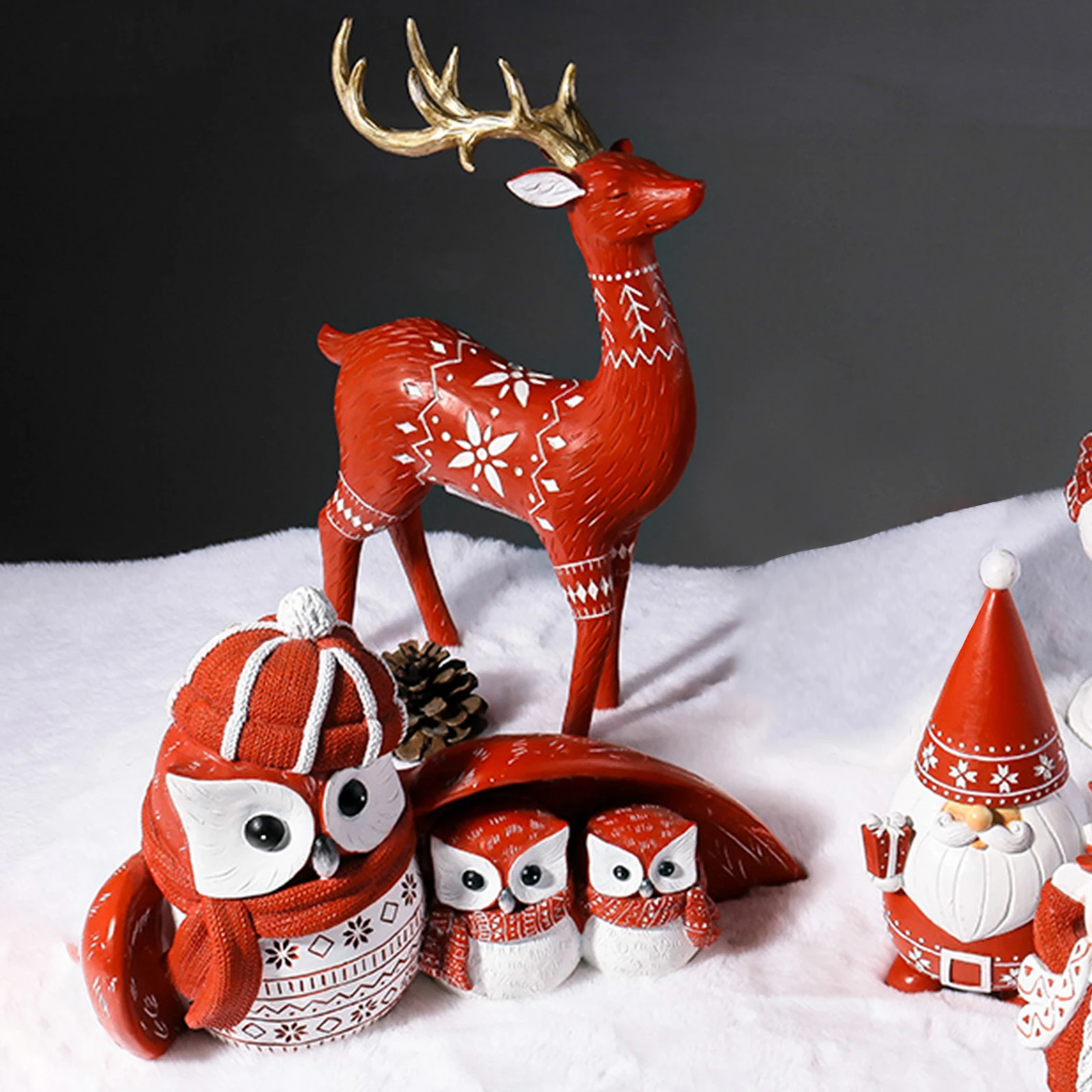 

Настольное украшение на Рождество, изделия ручной работы в форме лося/Санта-Клауса/Совы для дома/офиса, идеальные подарки