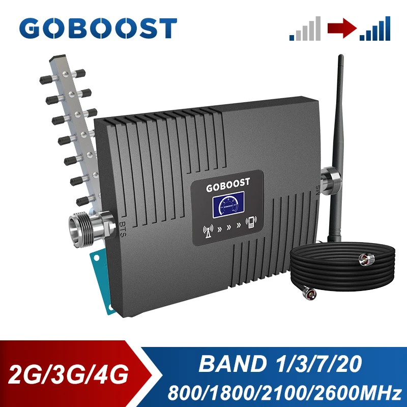 Усилитель сигнала сотового телефона GOBOOST для 2G 3G DCS 1800 UMTS 2100 ретранслятор LTE 4G 2600 800