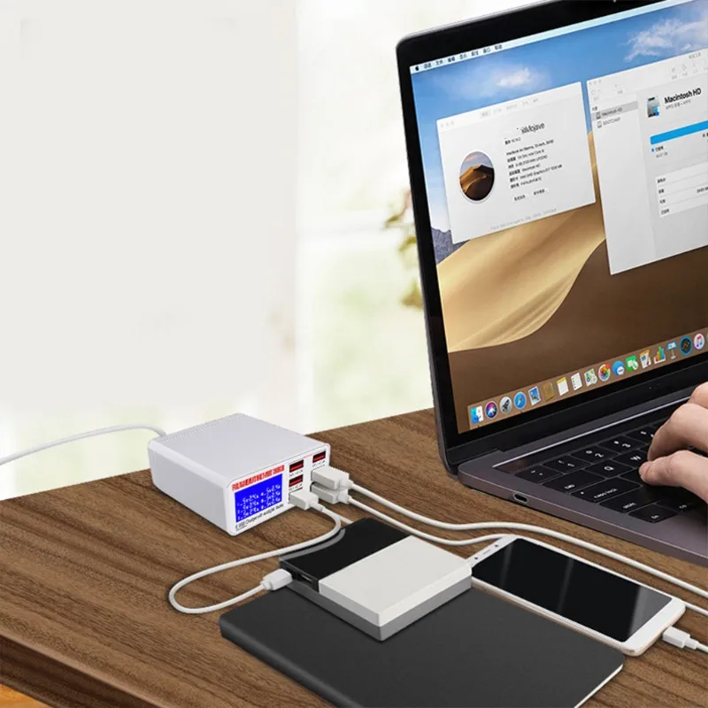 Digital Display Fast Charge Qc3.0 6 Ports Smart Mobile Phone Desktop USB Charger for Mobile -Samsung -Xiaomi Quick Charger 
Digital Display Fast Charge Qc3.0 6 Ports Smart Mobile Phone Desktop USB Charger for Mobile -Samsung -Xiaomi Quick Charger