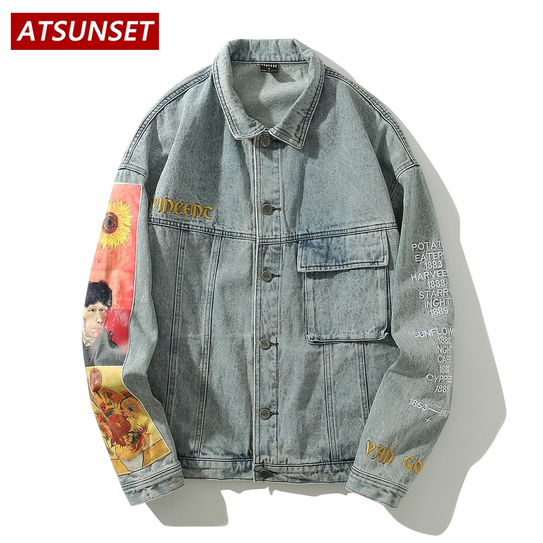 ATSUNSET Art Painter Van Gogh Jacket Men Hip Hop Streetwear Vintage Style Harajuku Jacket Autumn and winter Top
ATSUNSET Art Painter Van Gogh Jacket Men Hip Hop Streetwear Vintage Style Harajuku Jacket Autumn and winter Top