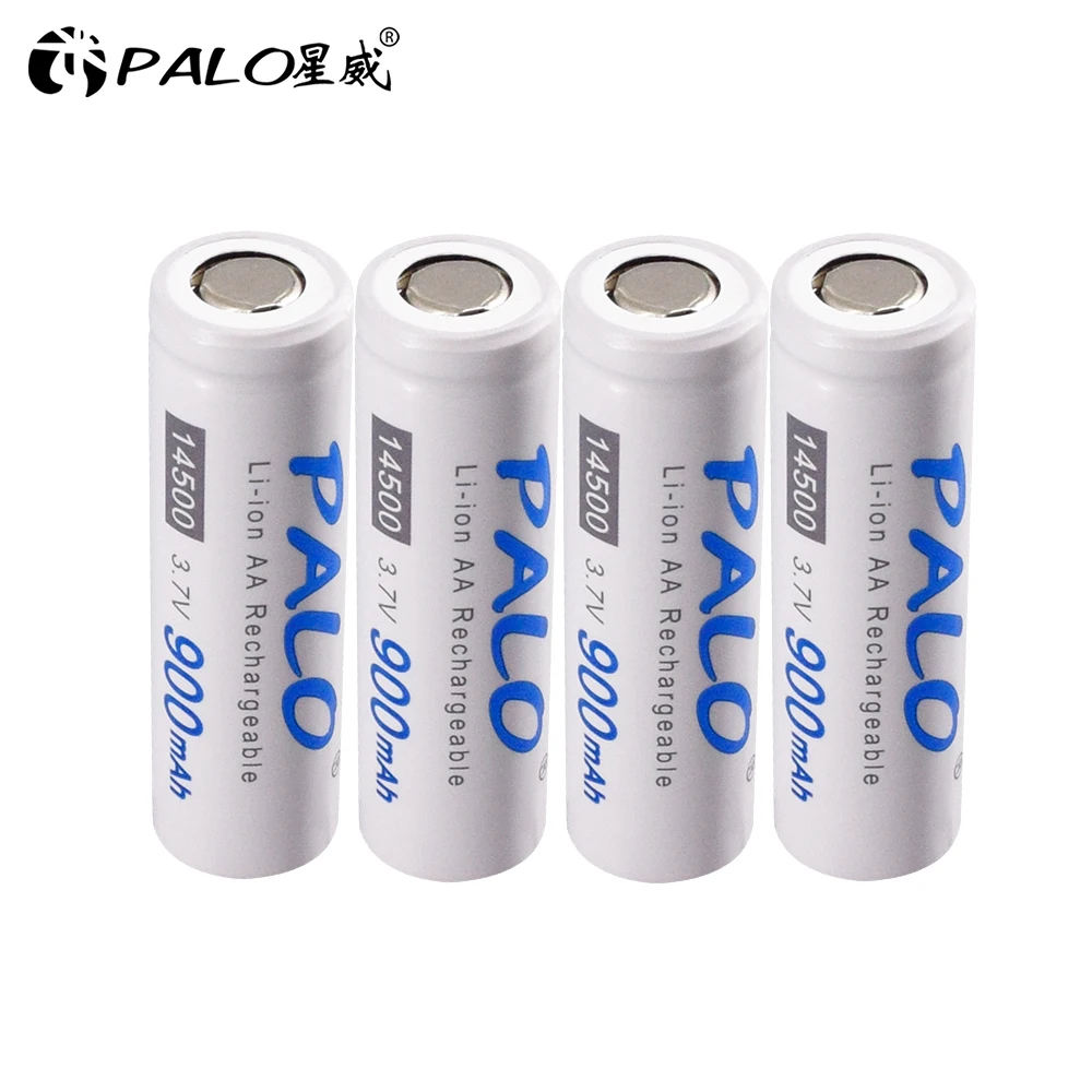 PALO 2 16 шт 14500 900mAh 3 7 V литий ионная аккумуляторная батарея AA литиевая для