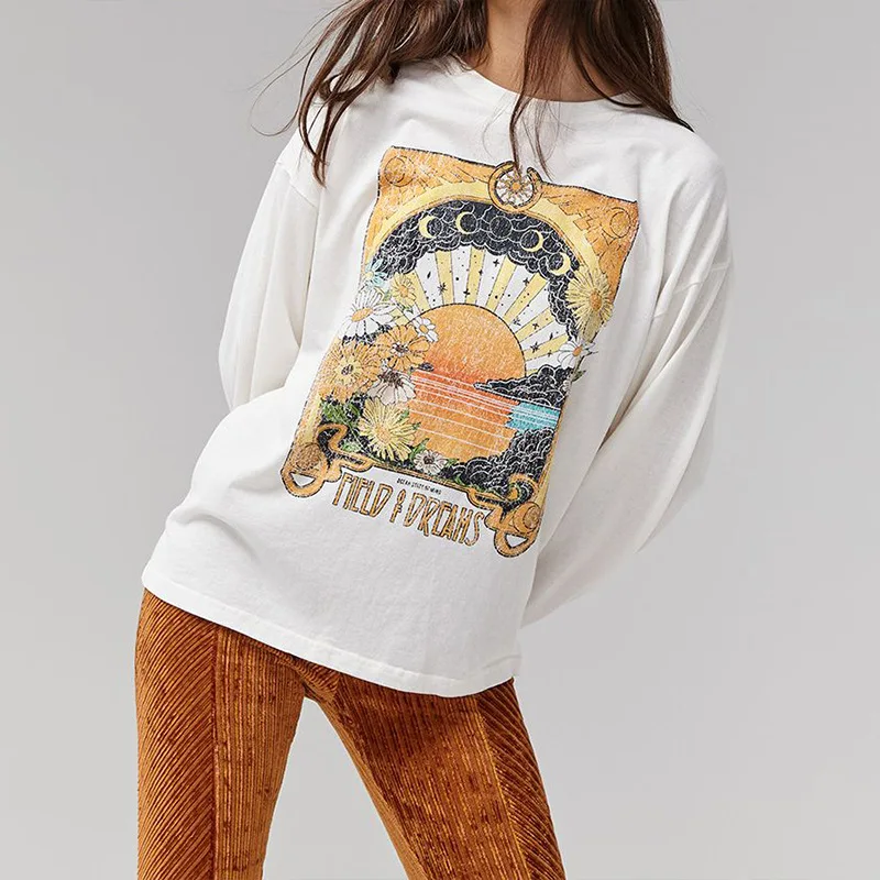 Harajuku Graphic Print Crew Neck Sweatshirts Oversize Women Casual Loose White Long Sleeve Pullover Top Sweat Shirts Autumn 2021
Harajuku Graphic Print Crew Neck Sweatshirts Oversize Women Casual Loose White Long Sleeve Pullover Top Sweat Shirts Autumn 2021