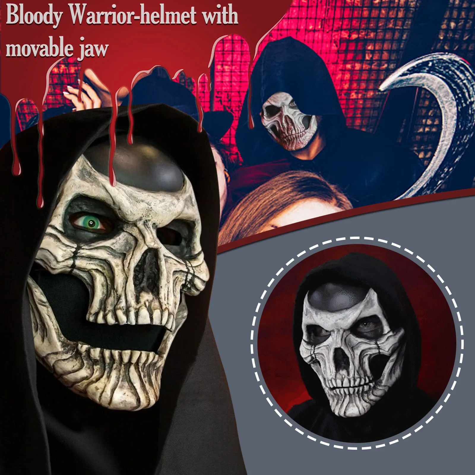 Halloween Horror Decoration Full Head Skull Mask/Helmet Movable Jaw 2021 Creative Funny Unisex Adults Scary mascaras halloween#9
Halloween Horror Decoration Full Head Skull Mask/Helmet Movable Jaw 2021 Creative Funny Unisex Adults Scary mascaras halloween#9
