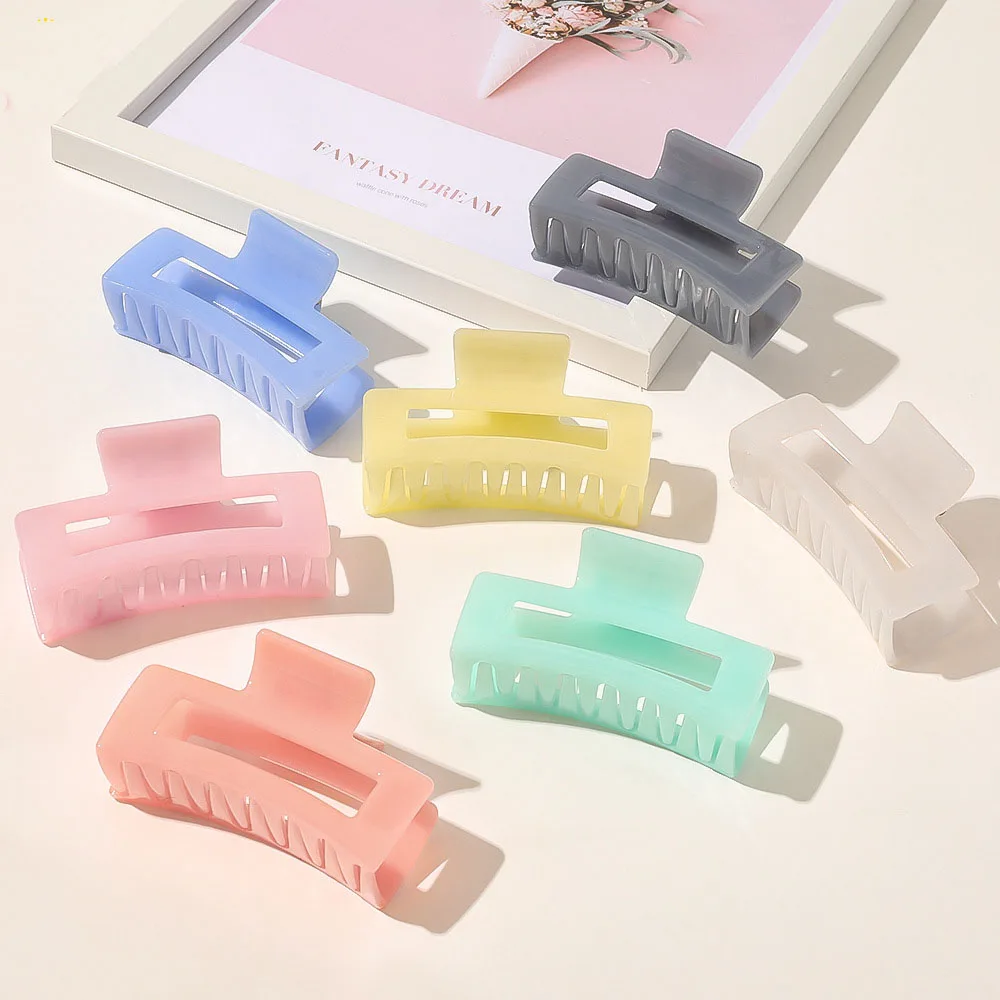 Fashion Korean Summer Candy Color Big Hair Clips Chic Acrylic Hair Claws Rectangle Hair Clip for Women Sweet Hair Accessories
Fashion Korean Summer Candy Color Big Hair Clips Chic Acrylic Hair Claws Rectangle Hair Clip for Women Sweet Hair Accessories