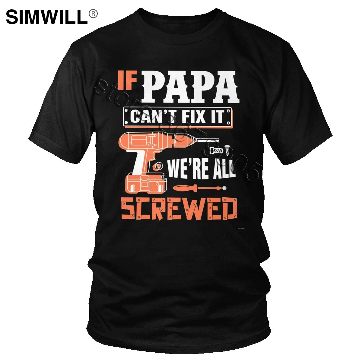 

Если папа не может это исправить, мы все накрученные футболки для мужчин, хлопковая Футболка с принтом, с круглым вырезом и короткими рукава...