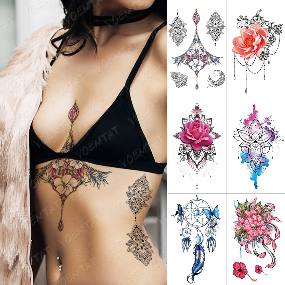 Waterproof Temporary Tattoo Sticker Rose Lotus Flash Tattoos Love Henna Unicorn Body Art Arm Water Transfer Fake Tatoo Women Men
Waterproof Temporary Tattoo Sticker Rose Lotus Flash Tattoos Love Henna Unicorn Body Art Arm Water Transfer Fake Tatoo Women Men