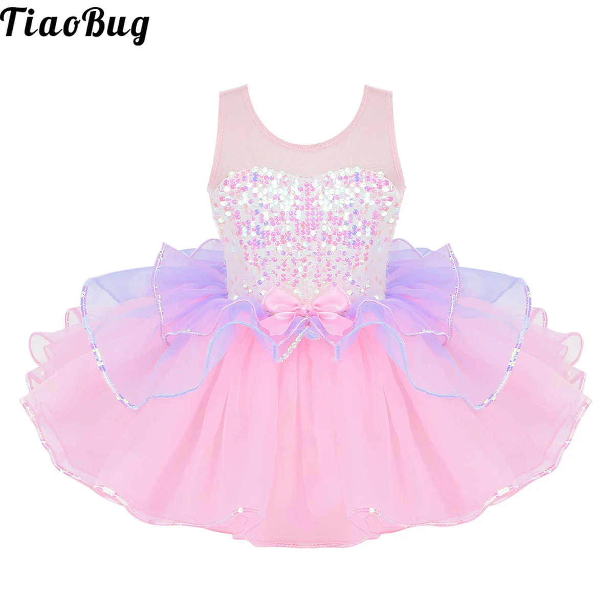 TiaoBug Kids Girls Dancewear Shiny Sequins Mesh Splice Bowknot On Waist Ballet Dance Gymnastics Leotard Tutu Dress
TiaoBug Kids Girls Dancewear Shiny Sequins Mesh Splice Bowknot On Waist Ballet Dance Gymnastics Leotard Tutu Dress
