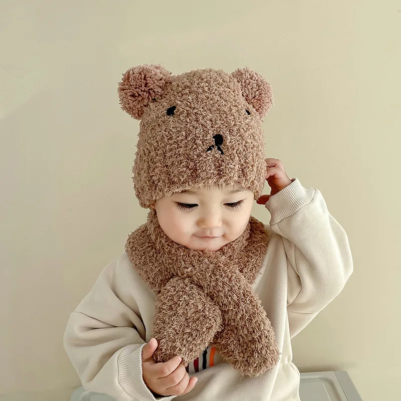 Новинка 2021, лидер продаж, детская вязаная шапка, зимний теплый плюшевый головной убор для новорожденных с медведем + шарф, 43-48 см
Новинка 2021, лидер продаж, детская вязаная шапка, зимний теплый плюшевый головной убор для новорожденных с медведем + шарф, 43-48 см