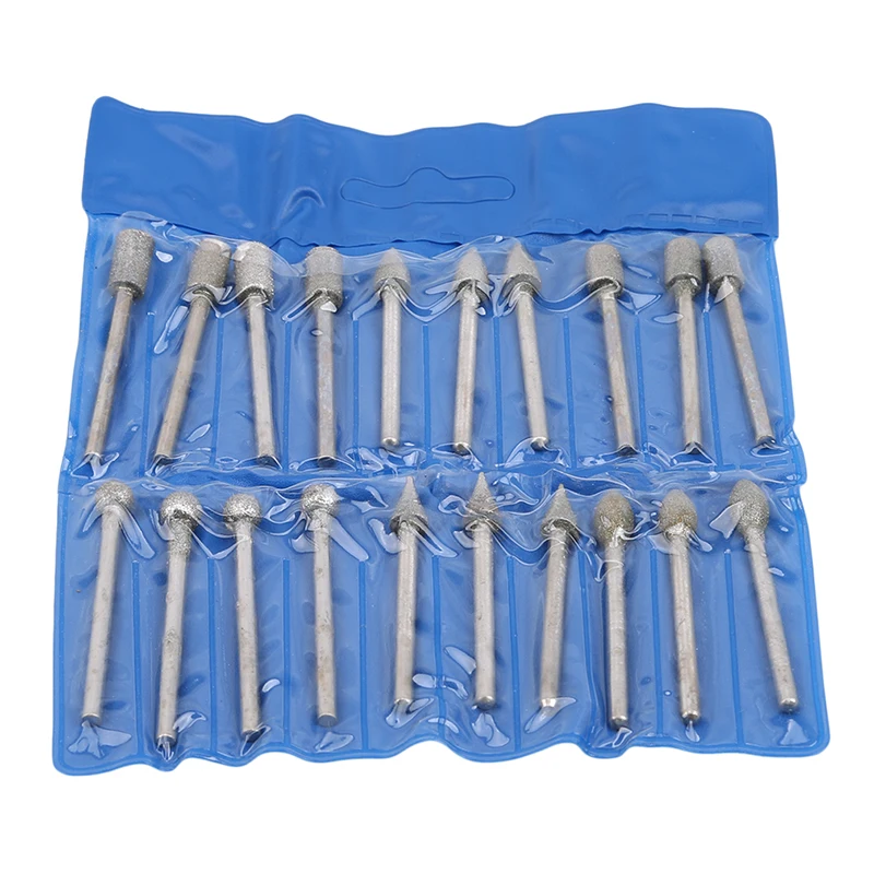 New Diamond Cutting Grinding Head Mounted Points Bit 2.35mm Shank Jade Stone Carving Polishing For Dremel Rotary Tool 20pcs/set
New Diamond Cutting Grinding Head Mounted Points Bit 2.35mm Shank Jade Stone Carving Polishing For Dremel Rotary Tool 20pcs/set