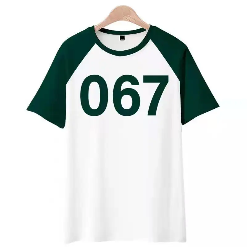 20pcst/lot Round Six T-shirt Squid Game Tee 067 456 0001 218 Number O-neck Summer Fashion 3D Short Sleeve Women men Tees Casual
20pcst/lot Round Six T-shirt Squid Game Tee 067 456 0001 218 Number O-neck Summer Fashion 3D Short Sleeve Women men Tees Casual