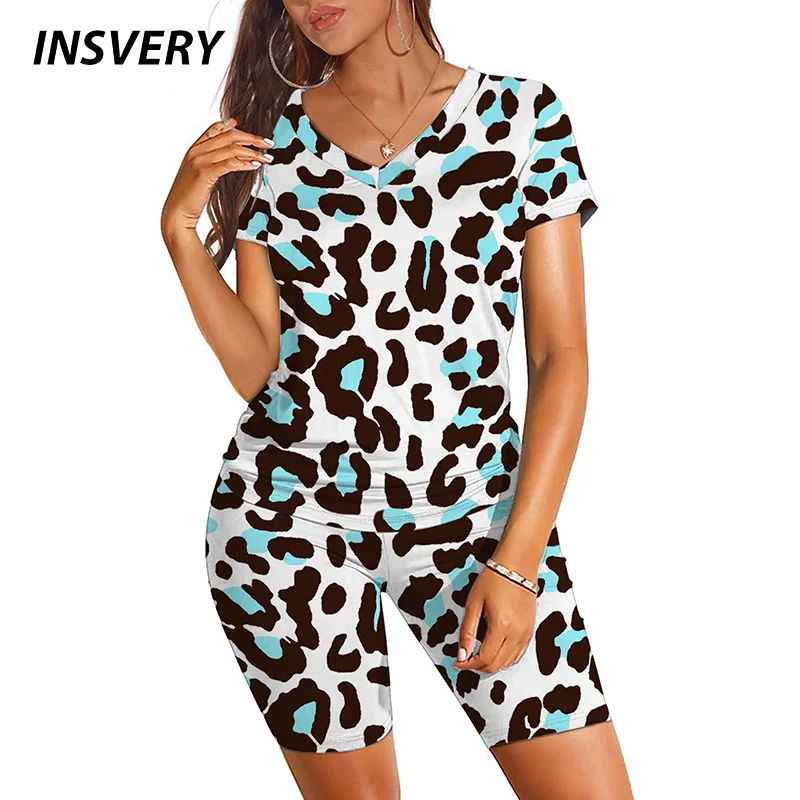 2021 Two Piece Outfits Leopard Printing Fashion Slim Woman Clothing Short Sleeve Fitness Tracksuit Elastic Waist Suit
2021 Two Piece Outfits Leopard Printing Fashion Slim Woman Clothing Short Sleeve Fitness Tracksuit Elastic Waist Suit
