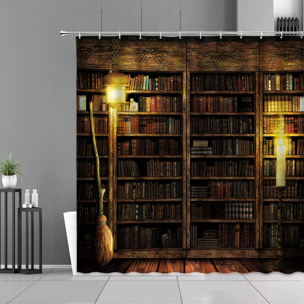 Harry Magic Bookshelf Broom Shower Curtains Old Vintage Wood Grain Retro Home Decor Waterproof Bathroom Curtain With Hooks Set
Harry Magic Bookshelf Broom Shower Curtains Old Vintage Wood Grain Retro Home Decor Waterproof Bathroom Curtain With Hooks Set