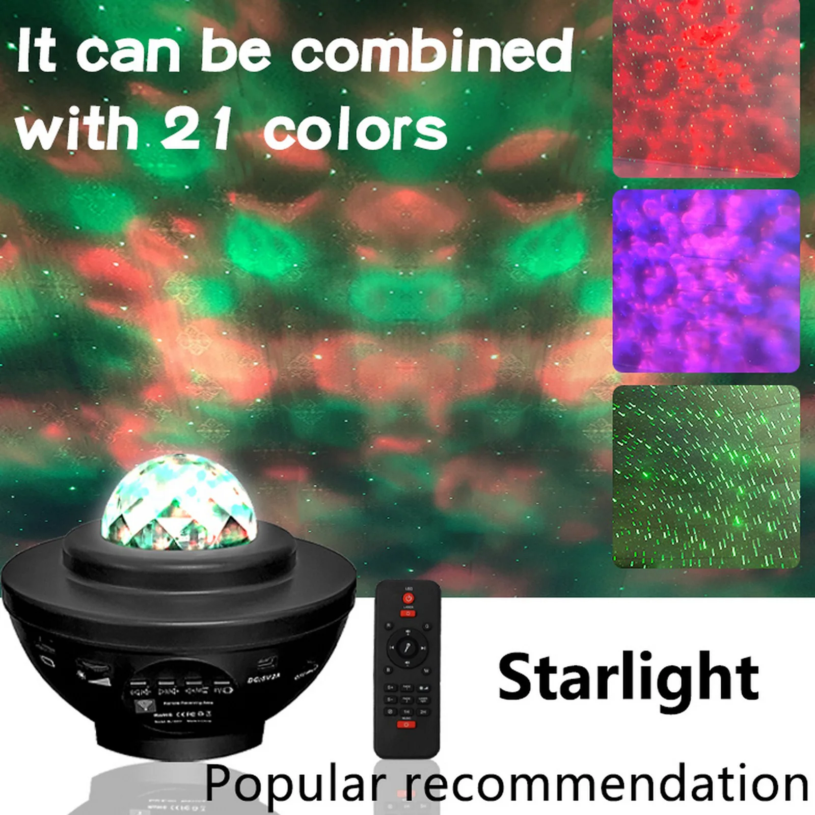 LED Star&Water Wave Projector Can Connect To Bluetooth USB Remote Control Music Player Relax Star Night Light Gifts for Children
LED Star&Water Wave Projector Can Connect To Bluetooth USB Remote Control Music Player Relax Star Night Light Gifts for Children