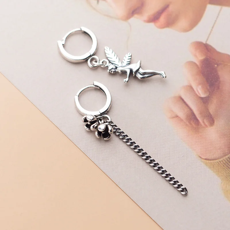 PONYKISS 100% 925 Sterling Thai Silver fairy and Flower Hoop Earrings For Women Fine Accessory Girl Birthday Delicate Gift
PONYKISS 100% 925 Sterling Thai Silver fairy and Flower Hoop Earrings For Women Fine Accessory Girl Birthday Delicate Gift