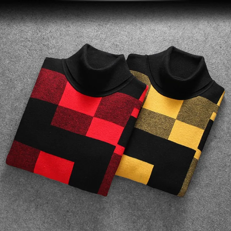 Thickening Warm Turtleneck Men Mixed Color Jacquard Sweater Fashion Casual Pullover Autumn Winter Males Slim Fit Knitting Tops
Thickening Warm Turtleneck Men Mixed Color Jacquard Sweater Fashion Casual Pullover Autumn Winter Males Slim Fit Knitting Tops