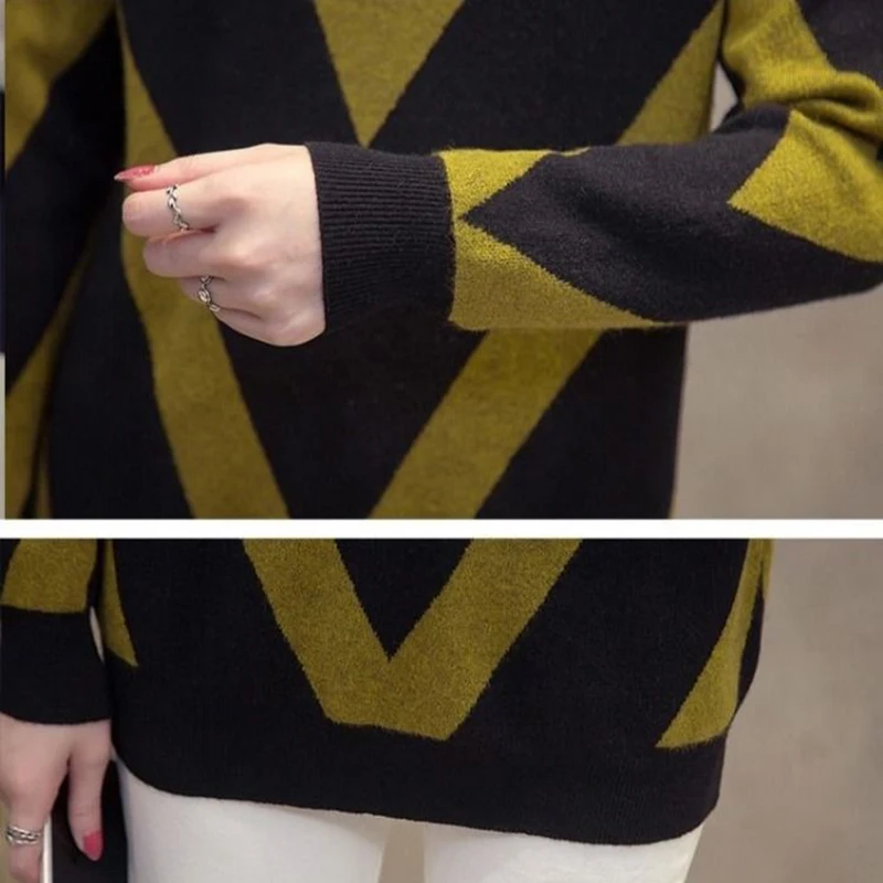 Spring oversized striped sweater 2021 basic long sleeve knitted pullover casual loose oversize women's top 5XL
Spring oversized striped sweater 2021 basic long sleeve knitted pullover casual loose oversize women's top 5XL