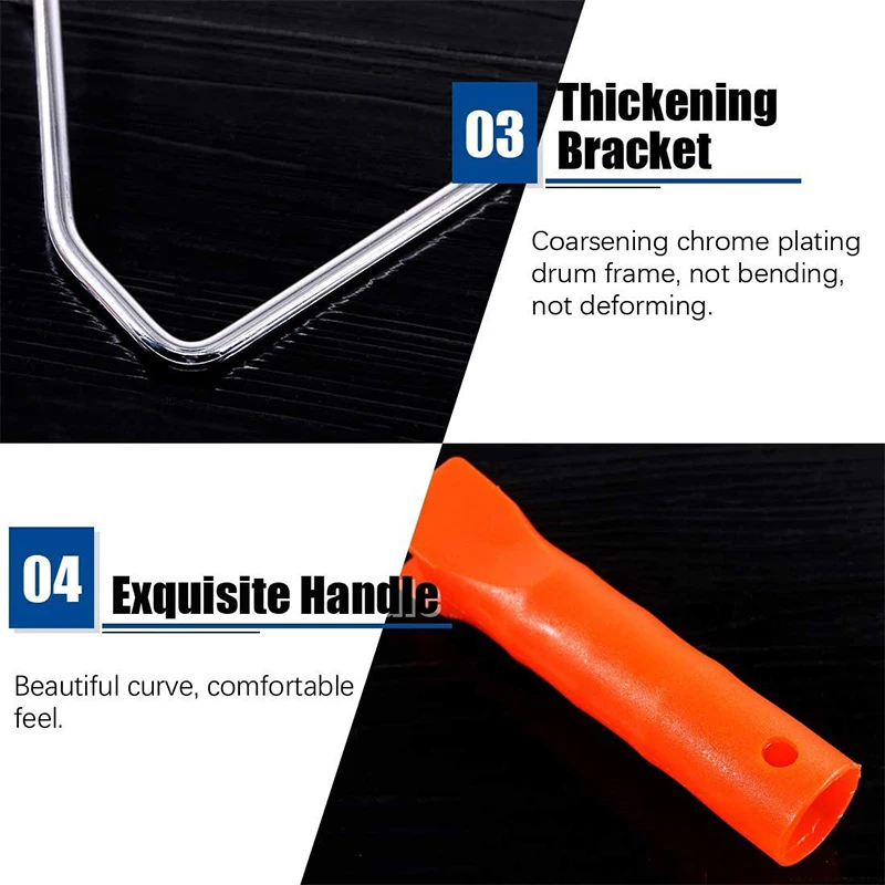 5 PCS Paint Roller Brush Tools Set Cotton Paint Roller Brush Painting Handle Tool Household Use Wall Decorative Brushes
5 PCS Paint Roller Brush Tools Set Cotton Paint Roller Brush Painting Handle Tool Household Use Wall Decorative Brushes
