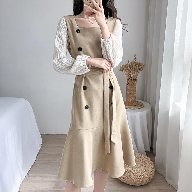 2021 Spring Retro Elegant Women Dresses Long Lantern Patchwork Sleeve Square Collar Chic Female Party Dress Mujer Vestidos New
2021 Spring Retro Elegant Women Dresses Long Lantern Patchwork Sleeve Square Collar Chic Female Party Dress Mujer Vestidos New