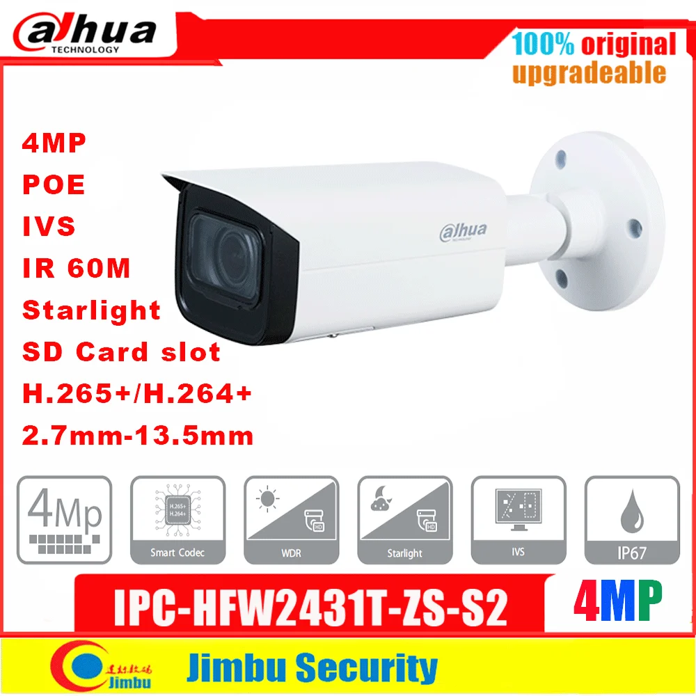 Dahua IP Camera International Version 4MP PoE IPC-HFW2431T-ZS-S2 H.265 IR60m Starlight IP67 IK10 Built-in IR LED IVS 2.7 –13.5mm
Dahua IP Camera International Version 4MP PoE IPC-HFW2431T-ZS-S2 H.265 IR60m Starlight IP67 IK10 Built-in IR LED IVS 2.7 –13.5mm