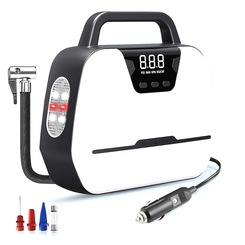 Air Compressor Tire Inflator Dual-Use Portable Air Compressor with Emergency Light Pressure Gauge Tire Inflator ,EU Plug
Air Compressor Tire Inflator Dual-Use Portable Air Compressor with Emergency Light Pressure Gauge Tire Inflator ,EU Plug