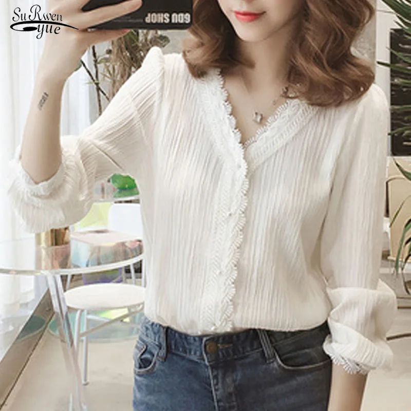 Blusas 2020 Autumn V-Neck Long Puff Sleeve Solid Women's Blouse Striped Lace Tops Cardigan Plus Size White Yellow Shirt 11087
Blusas 2020 Autumn V-Neck Long Puff Sleeve Solid Women's Blouse Striped Lace Tops Cardigan Plus Size White Yellow Shirt 11087