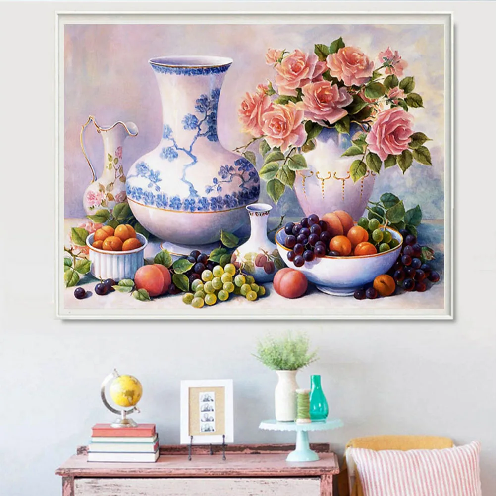 Flower DIY 3D Diamond Embroidery Fruit Vase Rose Mosaic Drawings Embroidery Ribbons Needlework
Flower DIY 3D Diamond Embroidery Fruit Vase Rose Mosaic Drawings Embroidery Ribbons Needlework