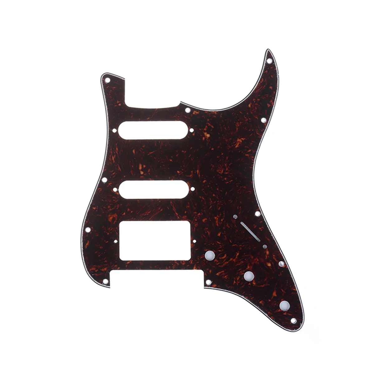 

Musiclily Pro 11-Hole Strat HSS Guitar Pickguard for American/Mexican Fender Stratocaster Floyd Rose Bridge Cut, 4Ply Tortoise