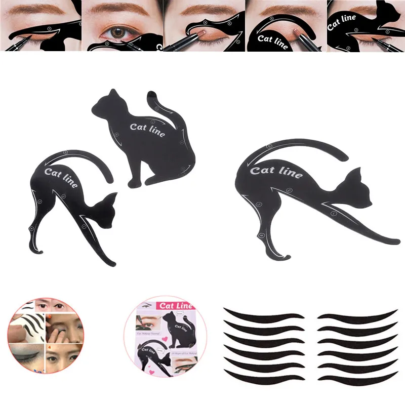 Makeup Tools New Eyebrow Stencils Cat Eyeliner Model Stencil Kit Guide Template Maquiagem Double Wing Eye Shadow Frame Card
Makeup Tools New Eyebrow Stencils Cat Eyeliner Model Stencil Kit Guide Template Maquiagem Double Wing Eye Shadow Frame Card