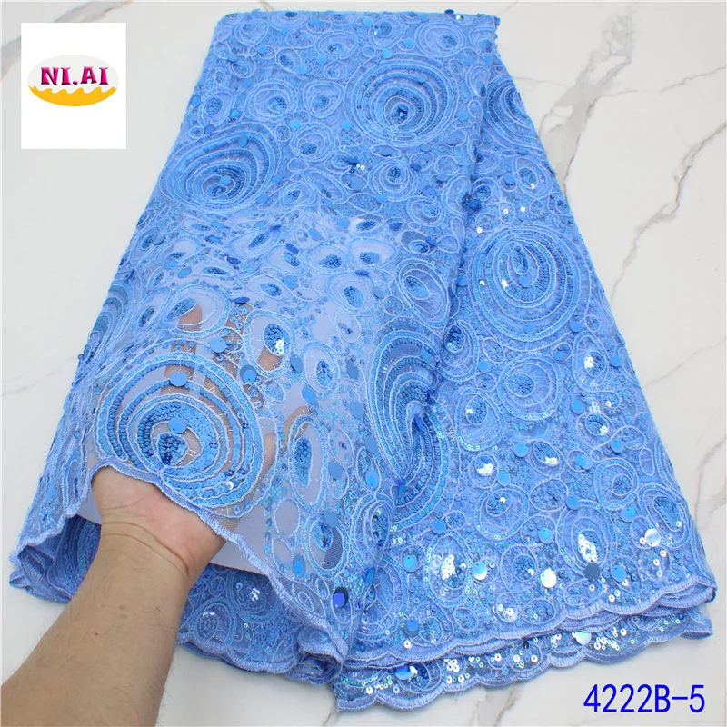 Latest Navy Blue African Sequins Lace Fabric French Mesh Laces High Quality 2021 Nigerian Lace Fabric For Party NA4222B-3 
Latest Navy Blue African Sequins Lace Fabric French Mesh Laces High Quality 2021 Nigerian Lace Fabric For Party NA4222B-3
