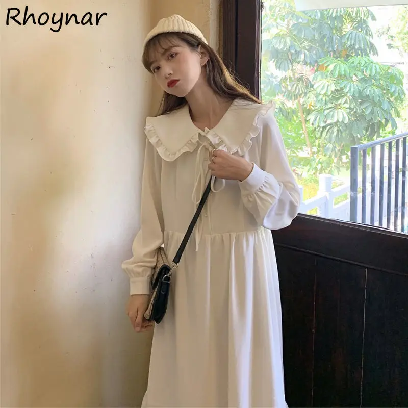 Solid Dress Women Clothing Girls Lovely Aesthetic Simple Elegant Vacation Romantic Classic Peter Pan Collar Stylish Korean Style
Solid Dress Women Clothing Girls Lovely Aesthetic Simple Elegant Vacation Romantic Classic Peter Pan Collar Stylish Korean Style