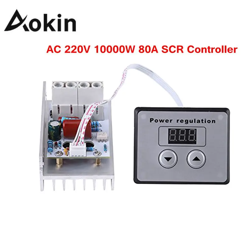 Aokin AC 220V 80A 10000W контроллер скорости Диммер термостат SCR цифровой регулятор напряжения с панелью ABS цифровые измерители
Aokin AC 220V 80A 10000W контроллер скорости Диммер термостат SCR цифровой регулятор напряжения с панелью ABS цифровые измерители