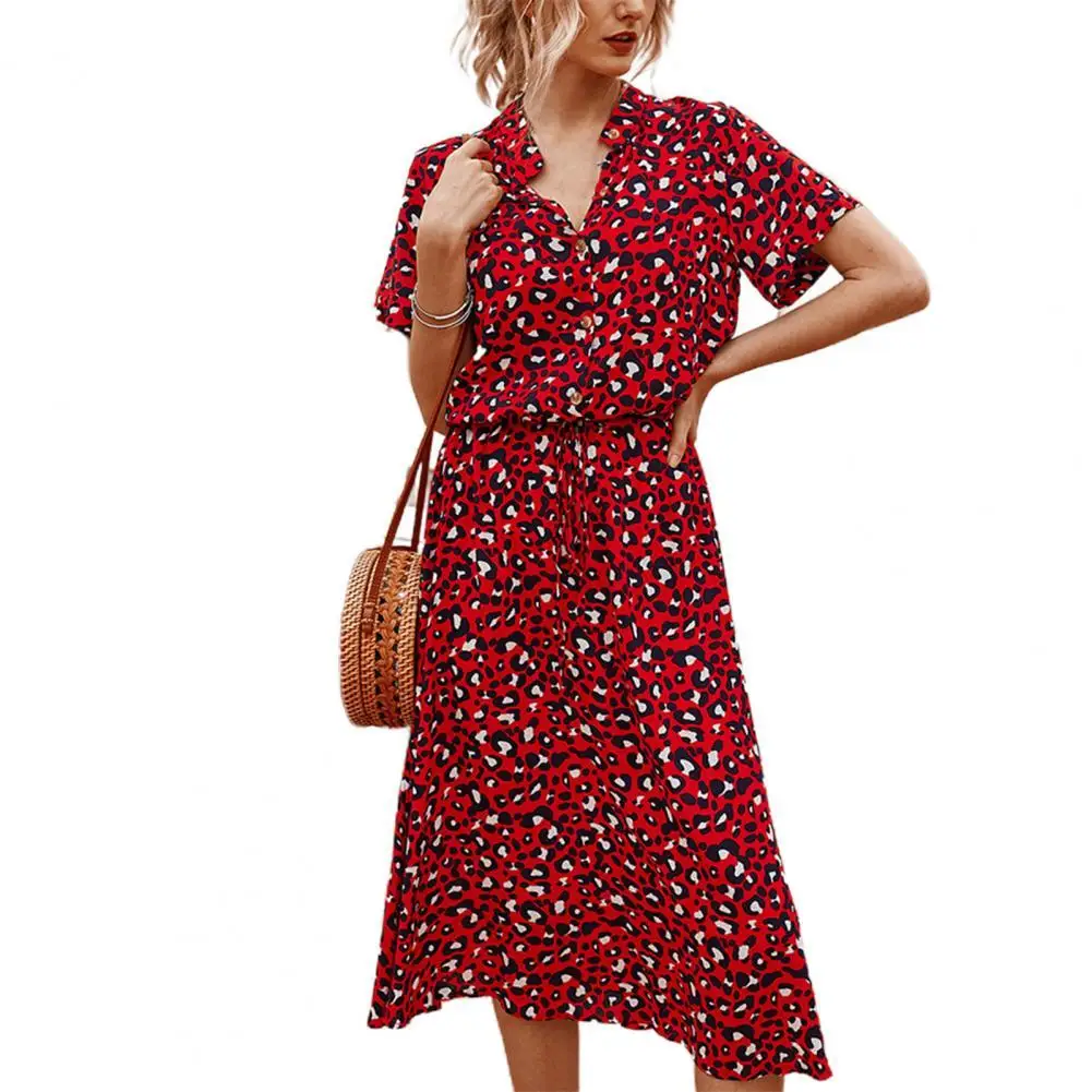 Summer Ladies Dress Short Sleeve Printing 4 Colors Women Button Half Placket Stand-up Collar Midi Dress платье летнее женское
Summer Ladies Dress Short Sleeve Printing 4 Colors Women Button Half Placket Stand-up Collar Midi Dress платье летнее женское